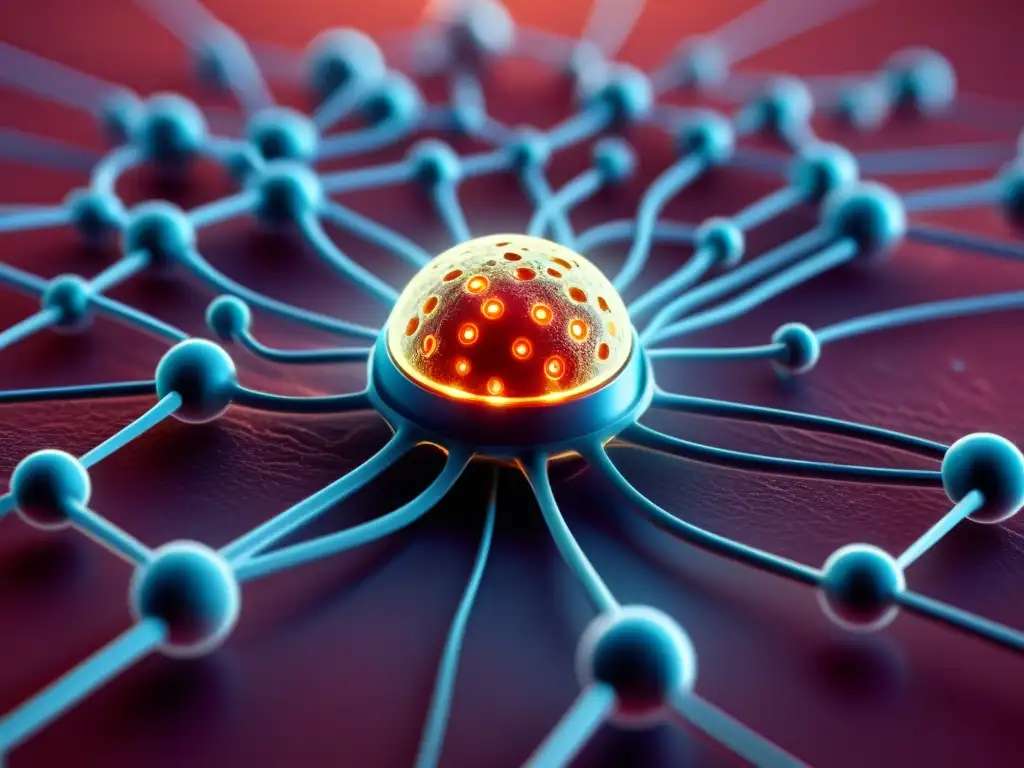 Una asombrosa imagen de nanoRobots futuristas navegando por el cuerpo humano, iluminados por un resplandor otro mundo