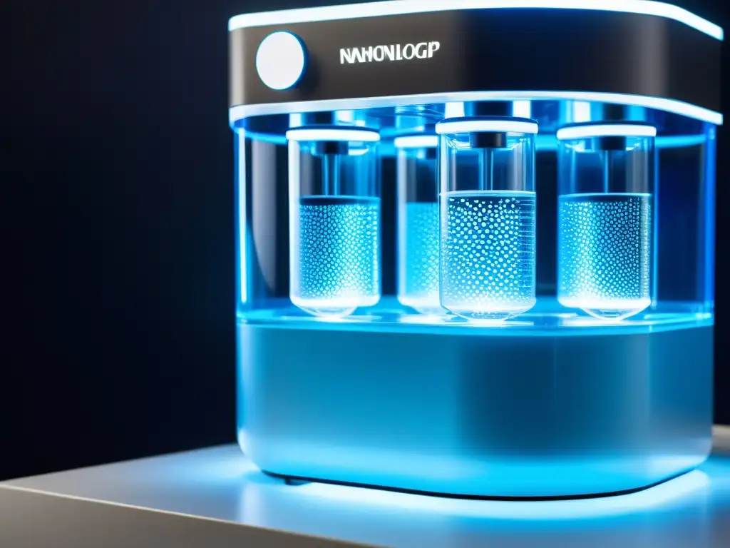 Avanzada nanotecnología purifica agua, creando un proceso futurista de alta tecnología para abordar la crisis global