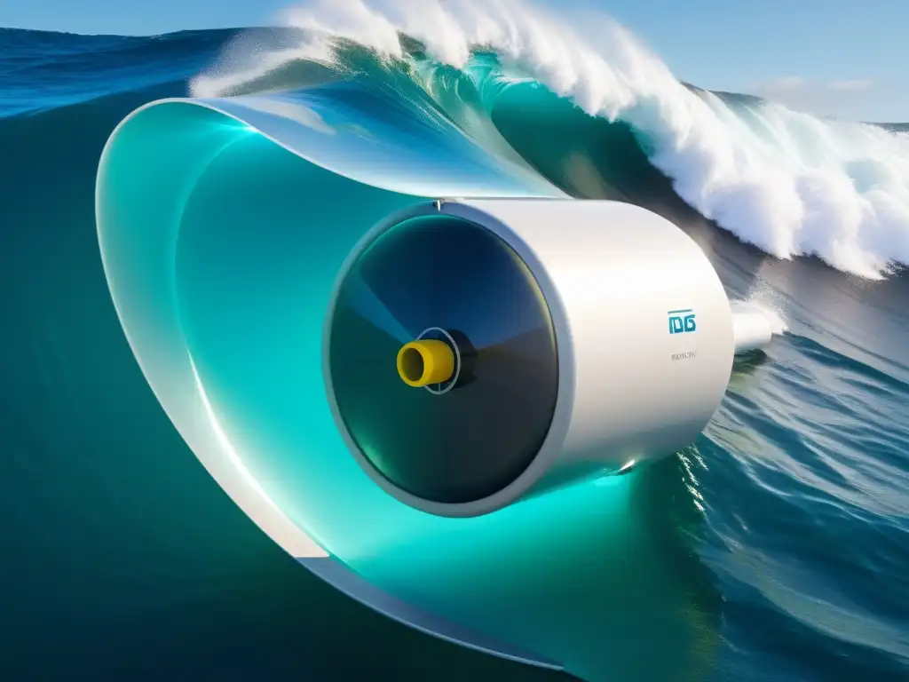 Avanzada tecnología captura energía de las olas con elegancia en el mar