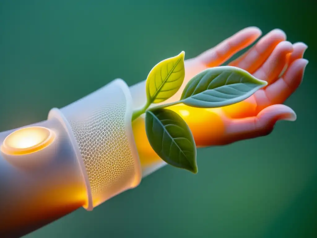 Un brazo robótico suave imita la naturaleza al sujetar una planta delicada