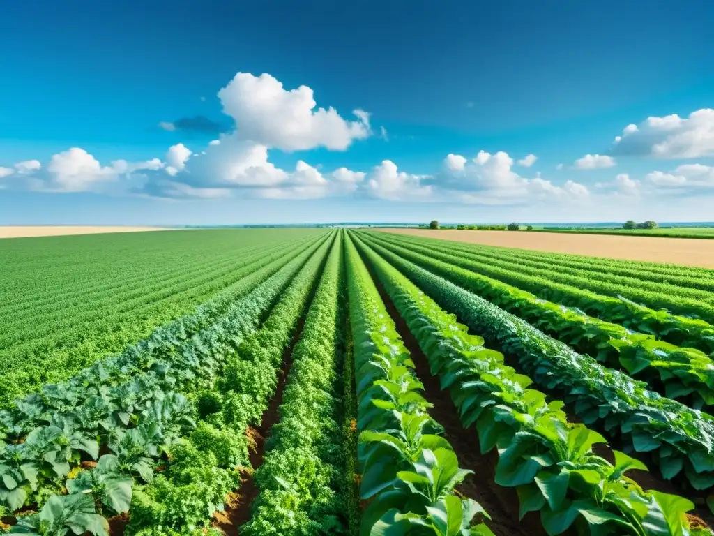 Campo agrícola verde con estación meteorológica IoT Campo agrícola exuberante con cultivos vibrantes y estación meteorológica IoT, prevención desastres naturales agricultura IoT