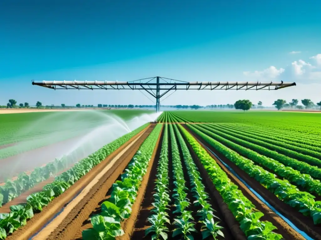 Agricultura IoT: Eficiencia y Precisión Un campo agrícola moderno con tecnología IoT para la prevención de desastres naturales en la agricultura