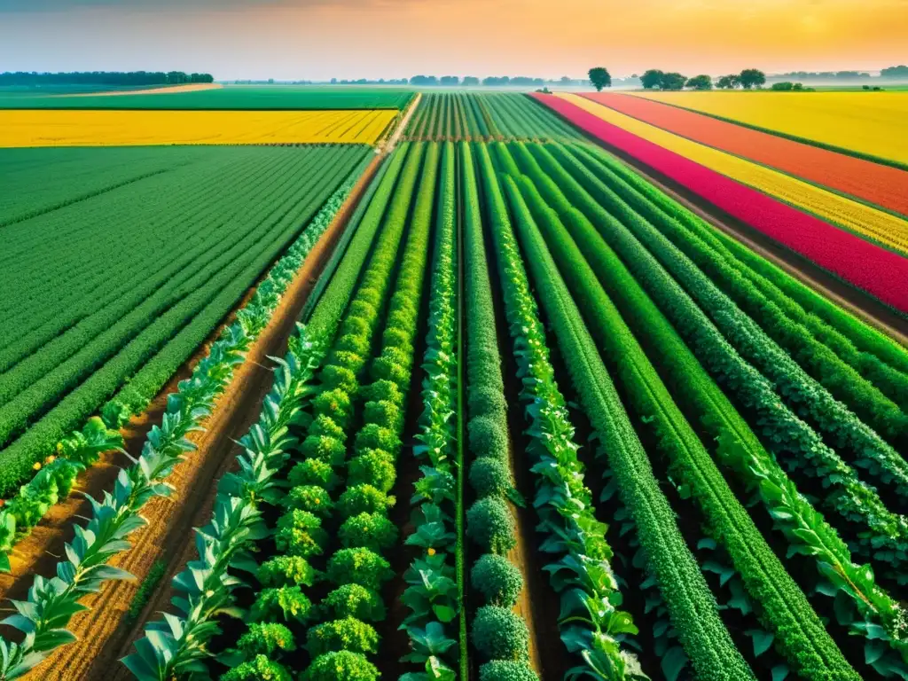 Un campo agrícola moderno con tecnología blockchain integrada