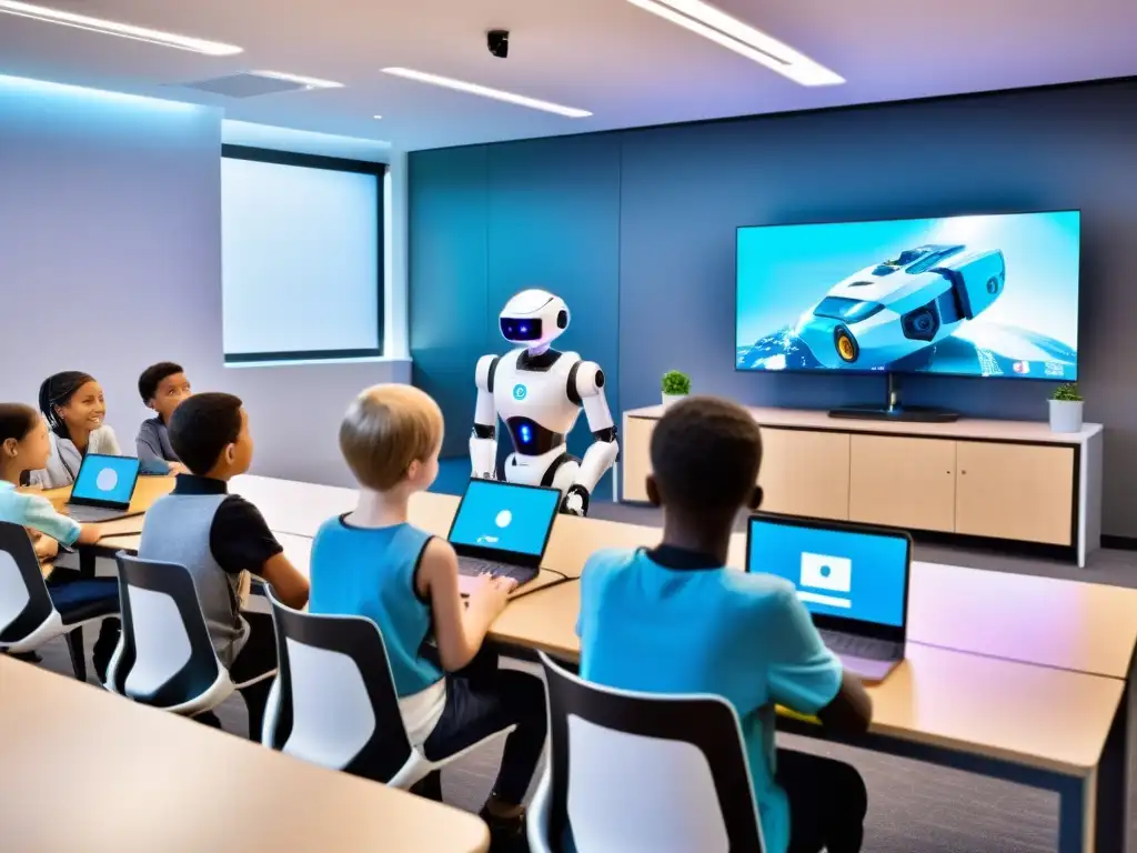 Clase moderna con robots en la educación: transformación del aprendizaje