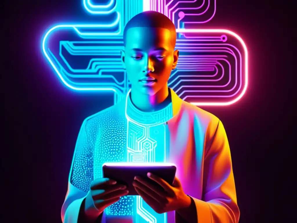 Colaboración entre humano y IA en arte futurista con desafíos de la autoría en IA