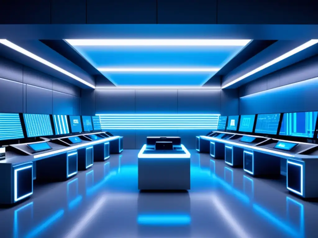 Instalación industrial futurista con ciberseguridad avanzada Compleja infraestructura industrial futurista con medidas de ciberseguridad avanzadas, desafíos seguridad IoT industrial