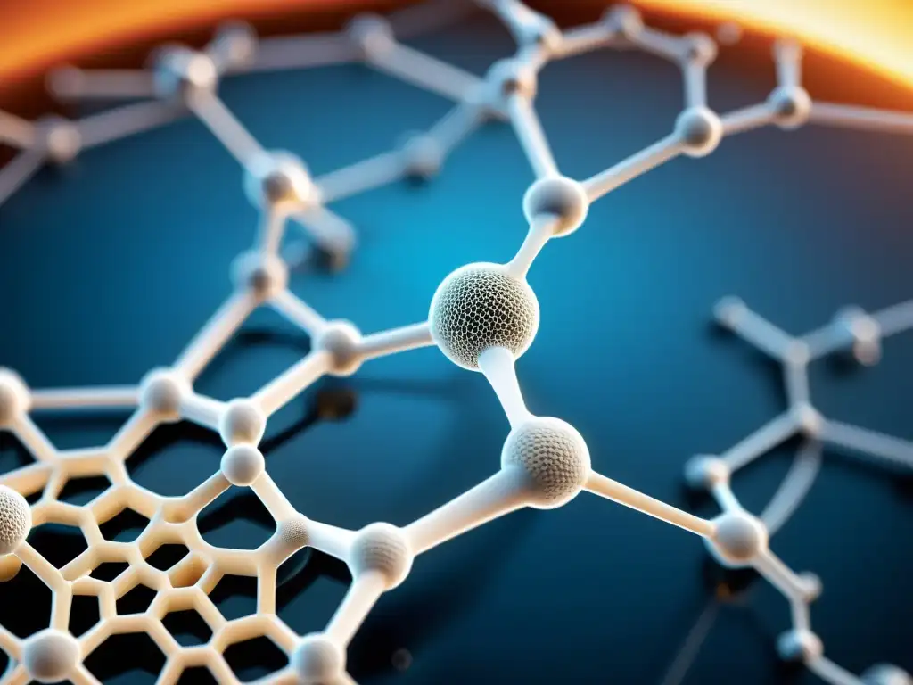 Detalle de sistema de purificación de agua con nanotecnología, mostrando filtros de carbono y grafeno a nivel molecular