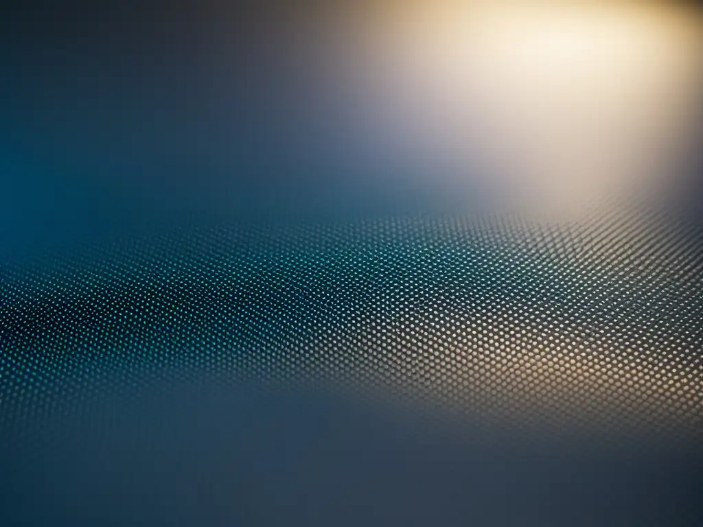 Textil futurista con patrones nanotecnológicos Detalle de textil futurista con nanotecnología en textiles inteligentes, integrado a la moda actual, con patrones intrincados y brillo metálico