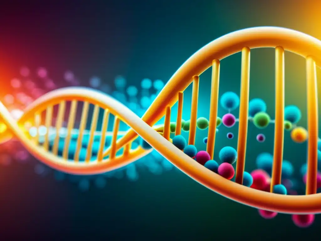 DNA de Alta Resolución: Secuenciación Genética Futurista Detalle ultradetallado de una doble hélice de ADN en un fondo abstracto futurista, exudando tecnología de vanguardia
