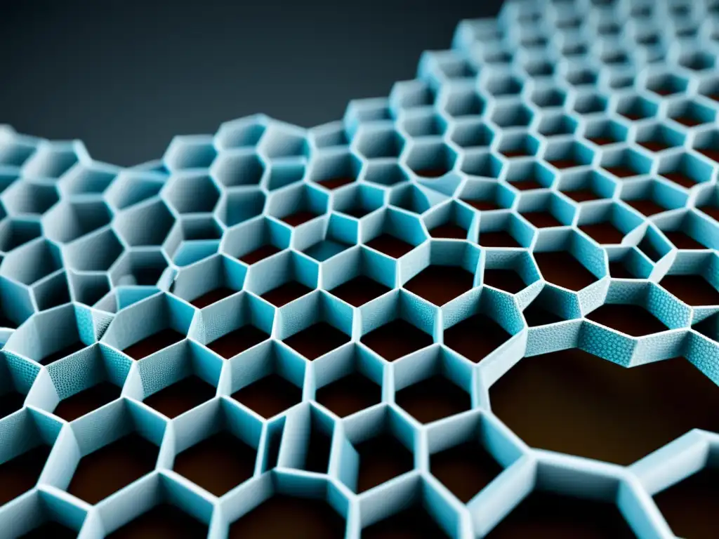 Detalle ultrapreciso de una red de nanotubos de carbono bajo microscopio electrónico, destacando propiedades mecánicas y conductivas para recubrimientos nanotecnológicos en materiales