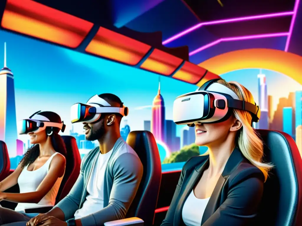 Emocionante paseo en realidad virtual por metrópolis futurista en parques temáticos realidad virtual