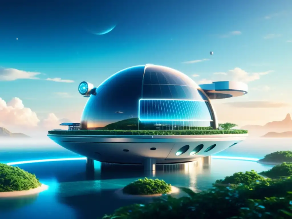 Estación espacial futurista con laboratorios de biotecnología avanzada, rodeada de una vista impresionante de la Tierra, transmitiendo esperanza para la vida planetaria