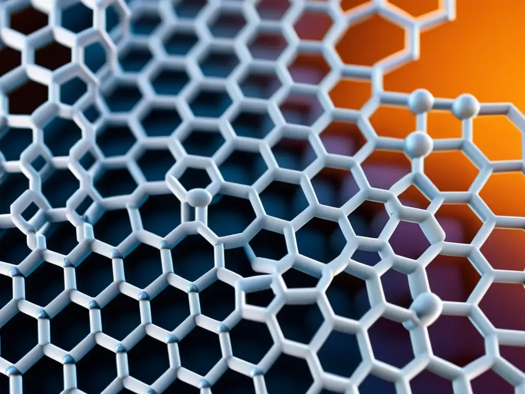Estructura de grafeno: belleza atómica y potencial nanotecnológico Una estructura de grafeno con patrón hexagonal muestra el potencial gigantesco de la nanotecnología