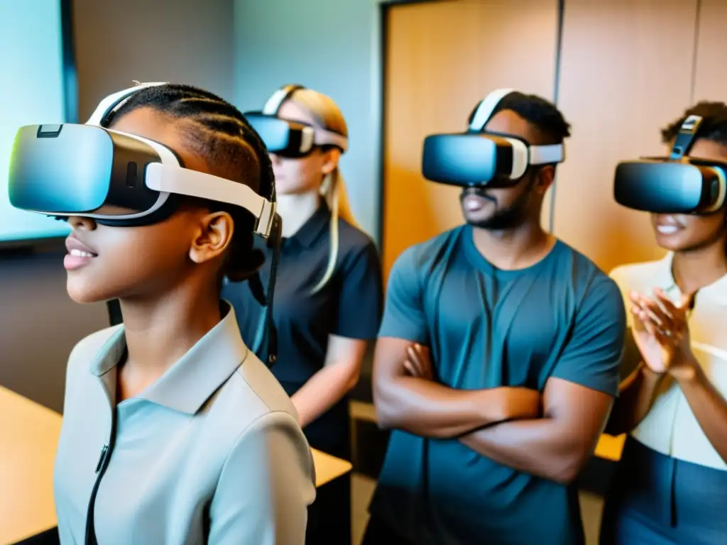 Estudiantes usan realidad virtual para prevención acoso escolar, mostrando empatía y comprensión en situaciones sociales