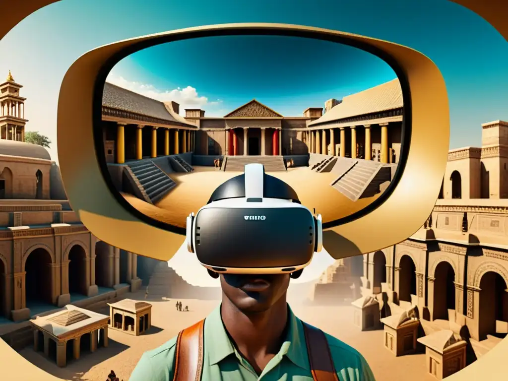 Experiencia inmersiva de reconstrucciones históricas con tecnología VR en una ciudad antigua