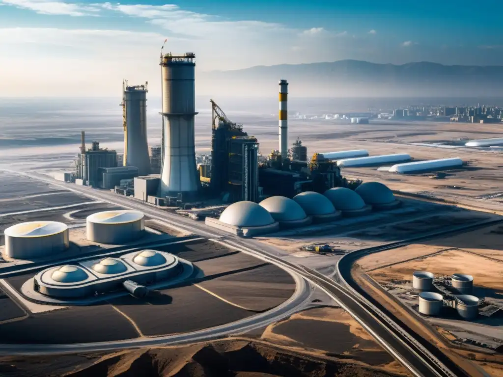 Metrópolis futurista contrastada con un yermo contaminado por residuos nucleares, impacto de tecnologías emergentes