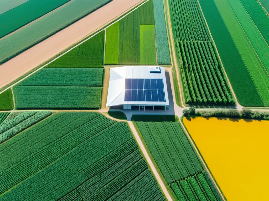 Futuro de la agricultura: granja inteligente con tecnología IoT en campos verdes