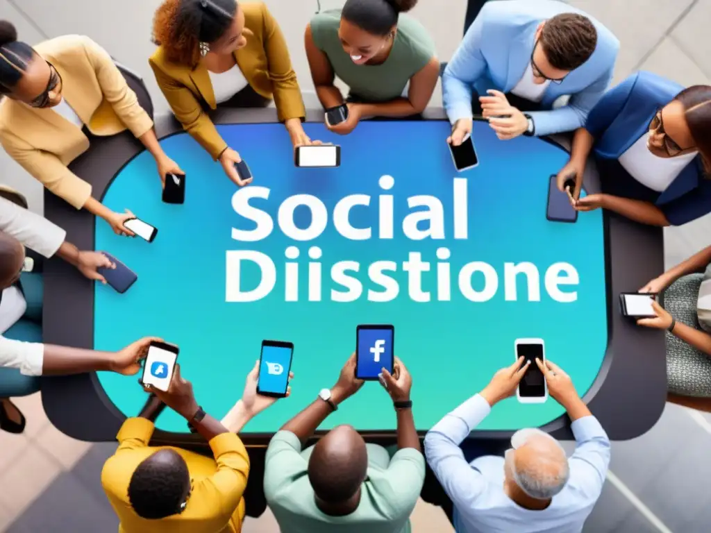 Grupo diverso discute política en redes sociales, reflejando impacto social y tecnológico