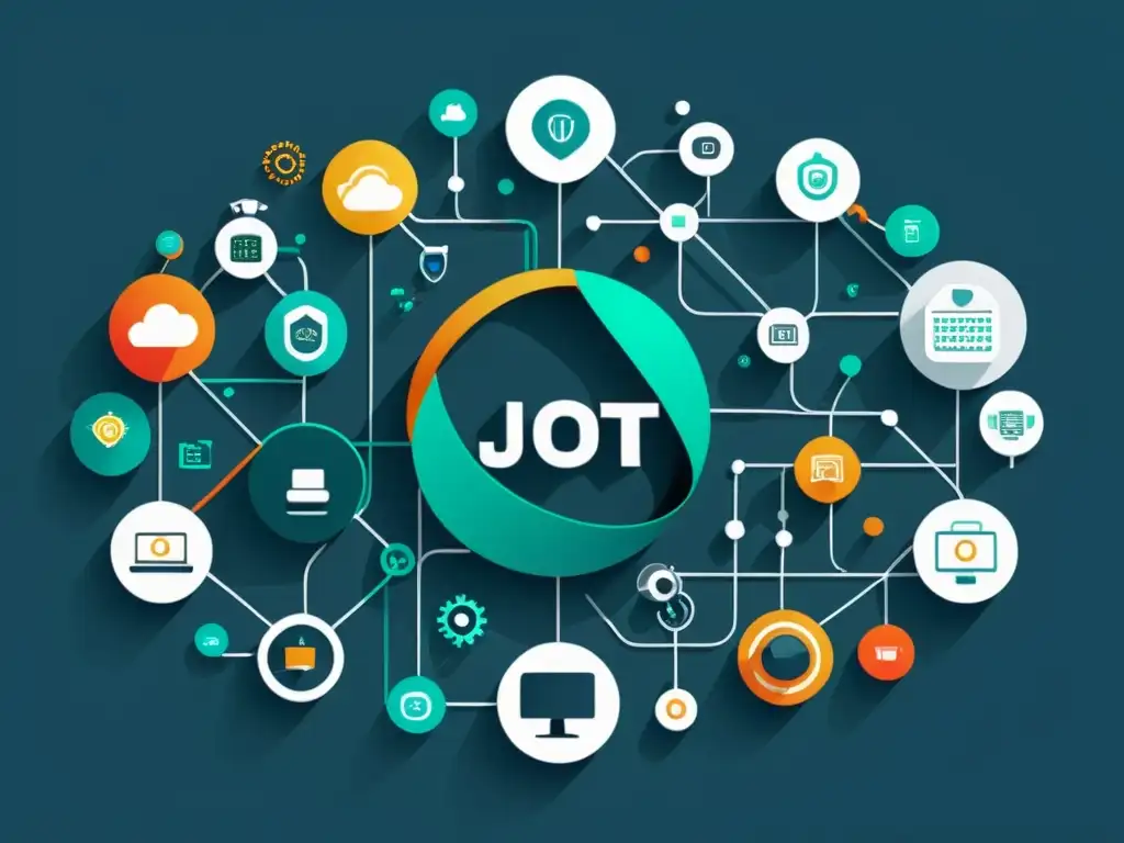 Imagen futurista de dispositivos IoT interconectados, transmitiendo eficiencia e innovación en protocolos de comunicación en IoT