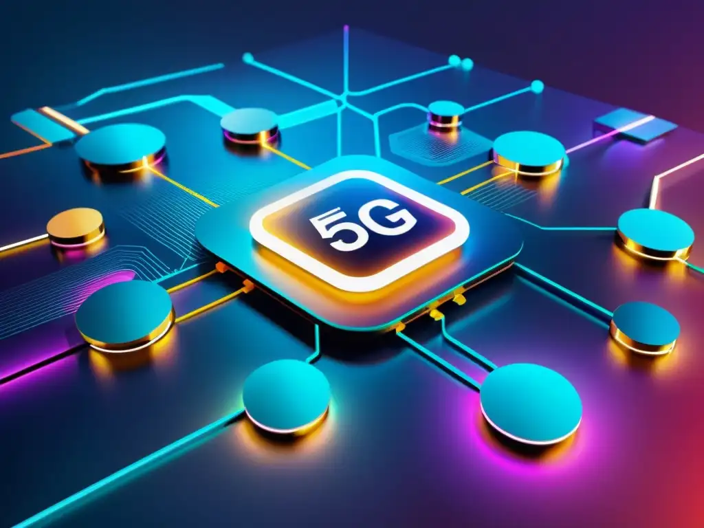 Imagen futurista de red 5G, con diseño sofisticado y complejidad visual