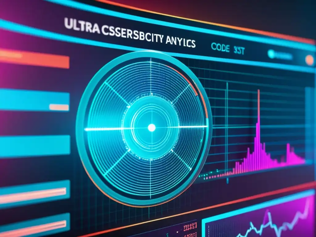 Interfaz de ciberseguridad futurista con hologramas y datos, ideal para startups innovadoras seguridad cibernética