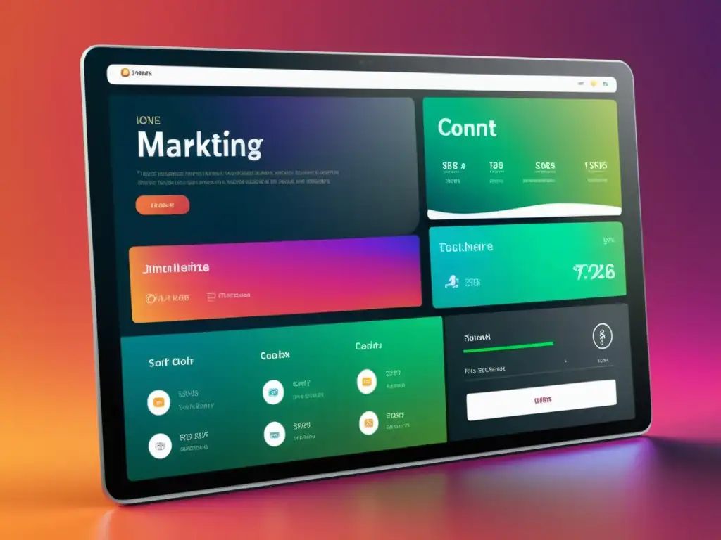 Interfaz digital futurista para marketing personalizado Una interfaz digital futurista y personalizada que muestra marketing individualizado en la era digital con visualizaciones dinámicas y recomendaciones de productos personalizadas
