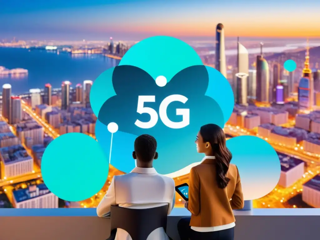 Interoperabilidad en 5G: dispositivos conectados en una ciudad futurista