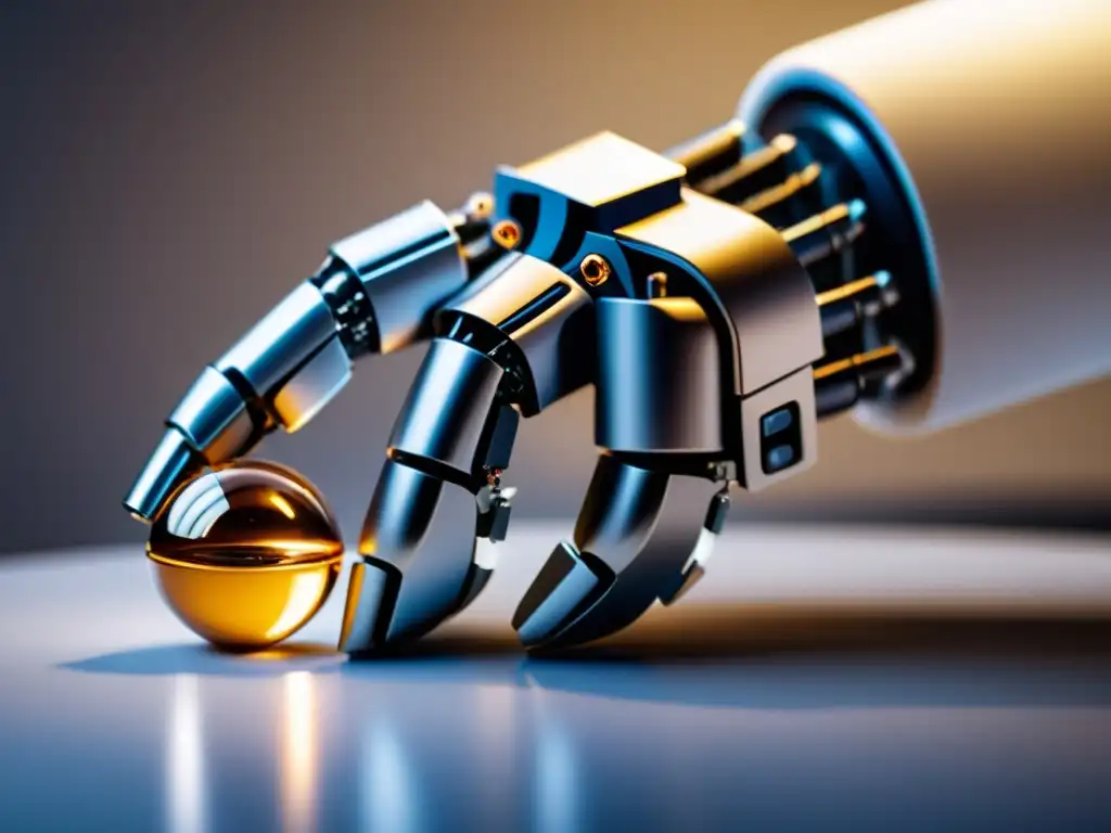 Mano robótica suave mostrando precisión y flexibilidad Una mano robótica suave levanta con precisión un objeto frágil, demostrando la flexibilidad y precisión de los robots blandos en la robótica