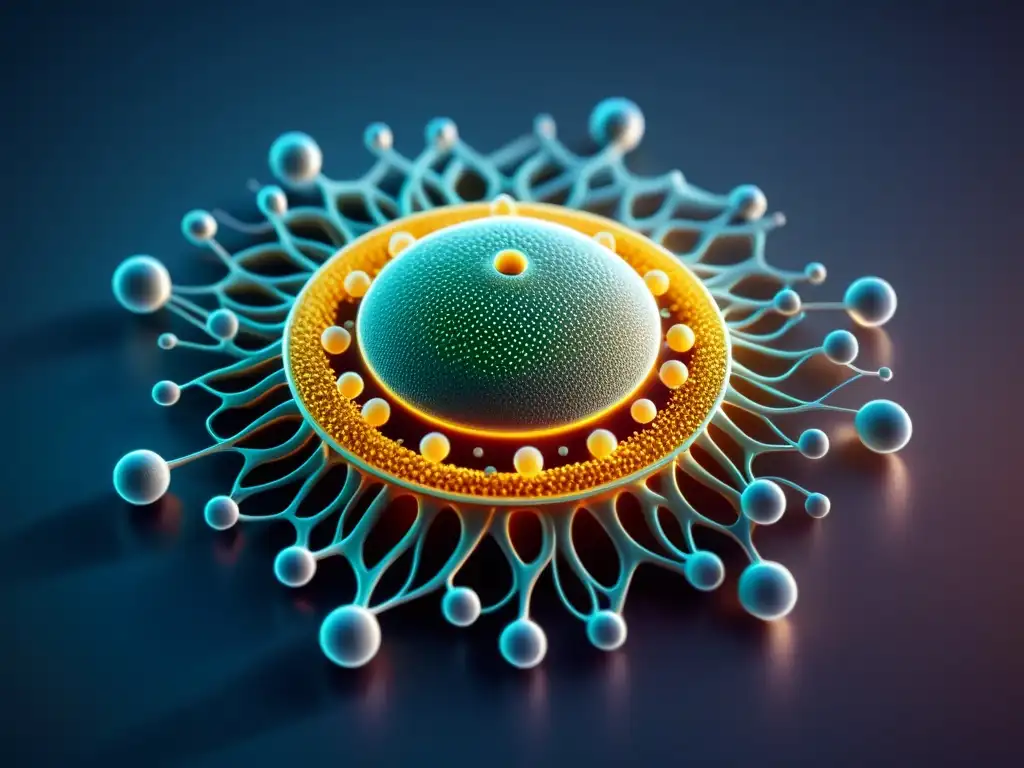 Un nanobot de aspecto futurista entrega tratamiento médico a células humanas, mostrando la nanotecnología en la medicina personalizada