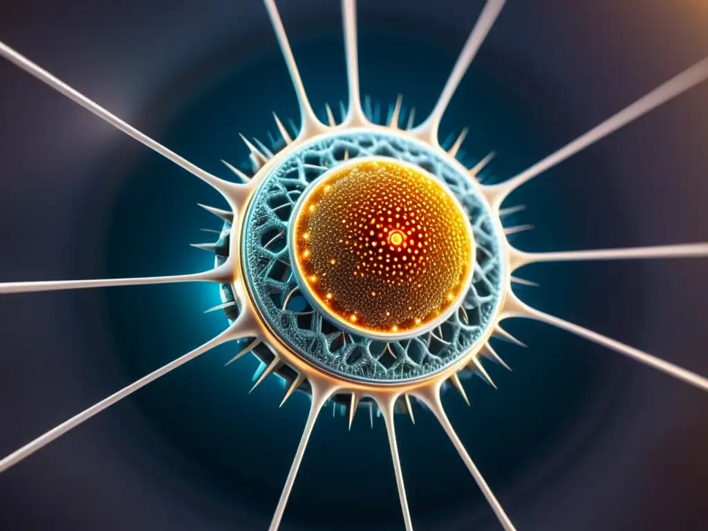 Nanorobot médico: explorando células humanas con gracia Un nanorobot futurista navega con precisión entre células humanas, mostrando el potencial de la nanorobótica: desafíos y maravillas emergentes