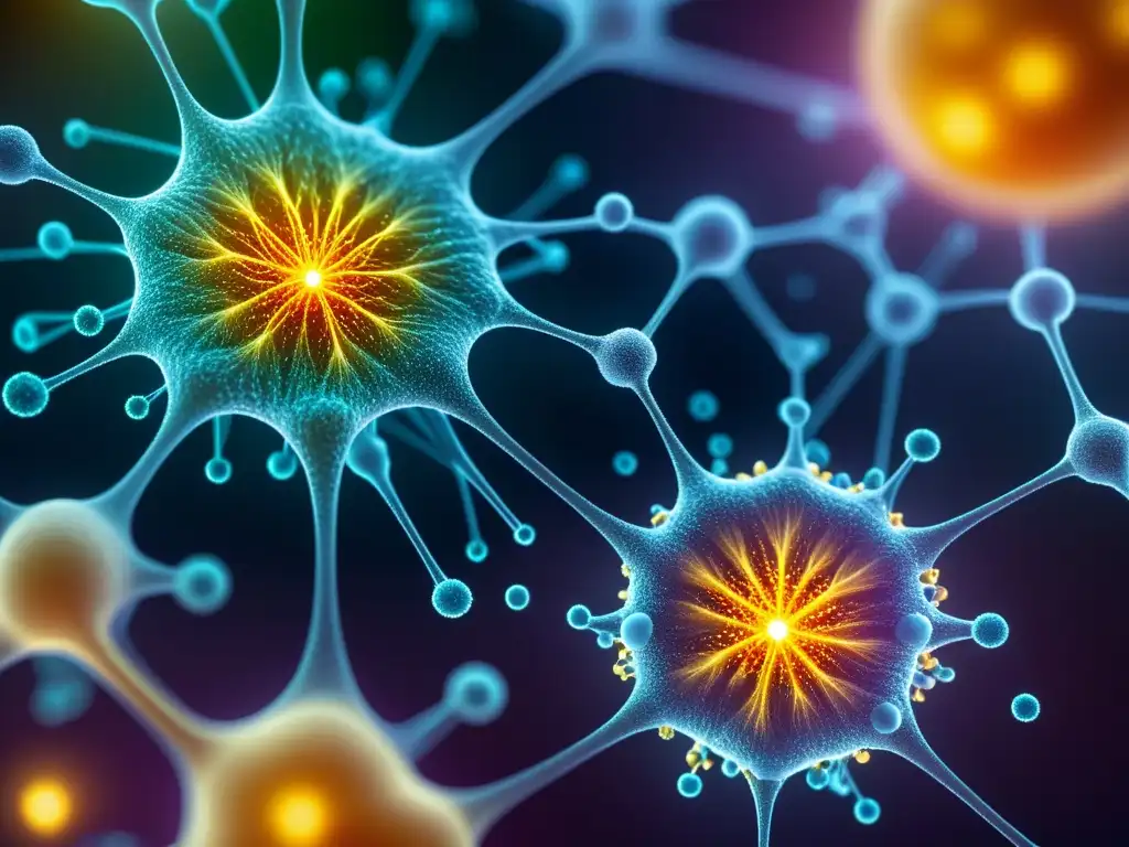 Nanopartículas interactivas con células humanas bajo microscopio Nanotecnología en la vida cotidiana: Interacción detallada entre partículas nanométricas y células humanas bajo microscopio