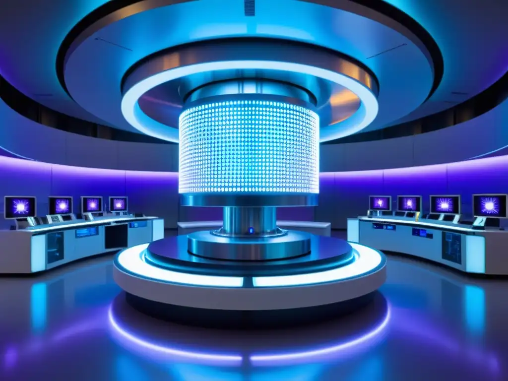 Fusión nuclear como fuente energética: Reactor de fusión de vanguardia con científicos en laboratorio futurista