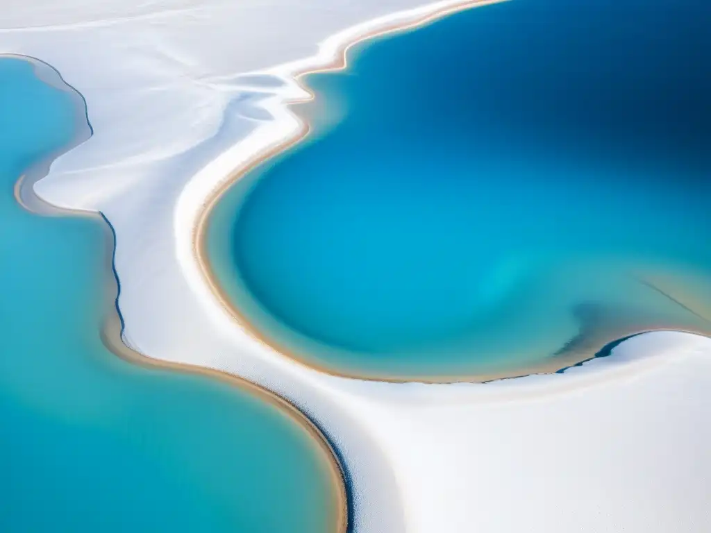 Un paisaje surrealista de salares y agua turquesa, evocando la importancia del litio en economía