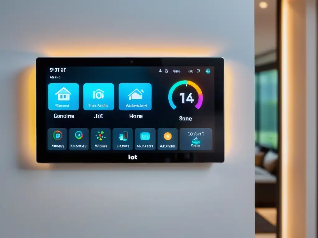 Panel de control domótico con holograma futurista y dispositivos IoT más esperados