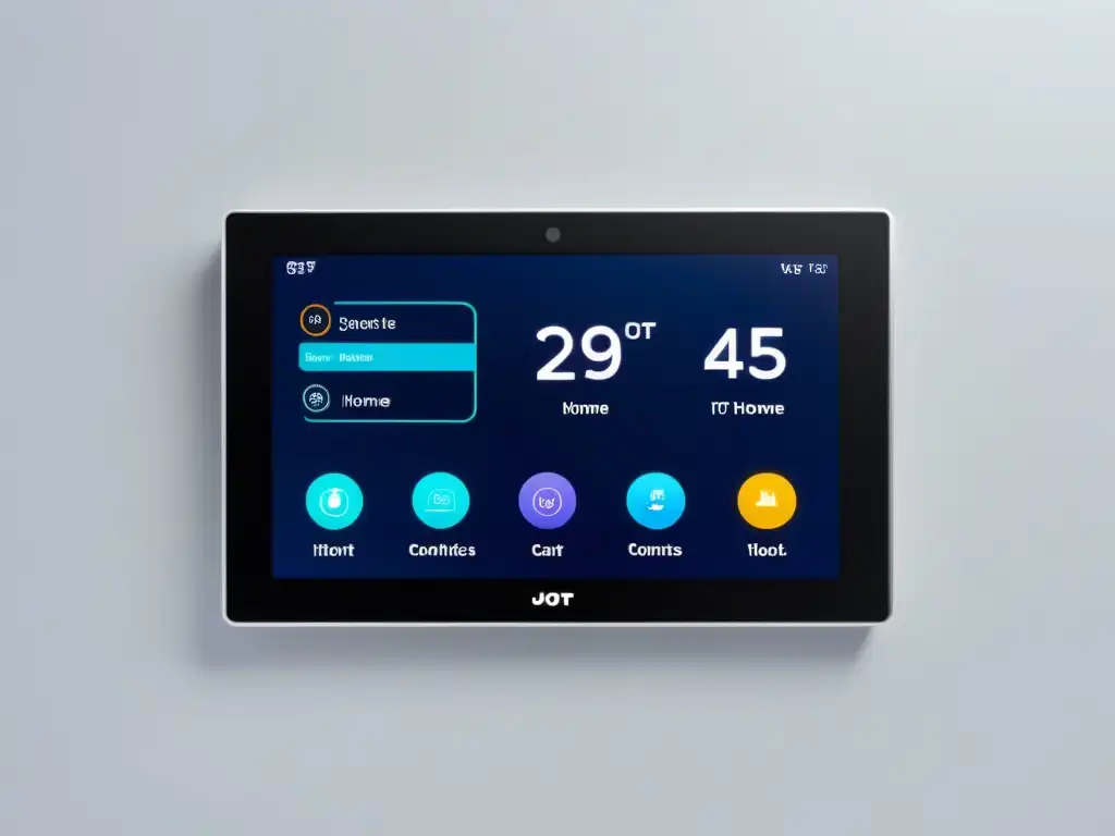 Un panel de control de hogar inteligente muestra la complejidad y la interconexión de dispositivos IoT