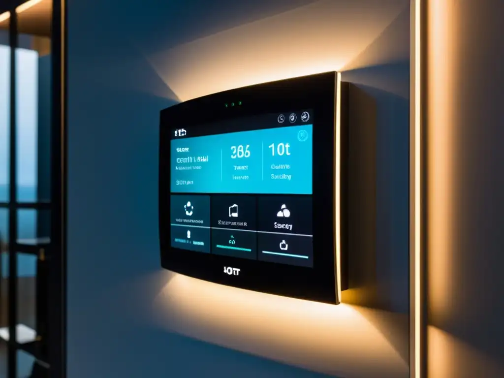 Panel de control inteligente futurista en un hogar, con datos personalizados y dispositivos IoT