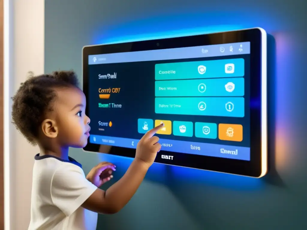 Panel de control parental en tecnología IoT, ajustes para monitorear el uso de dispositivos de los niños en una interfaz futurista y sofisticada