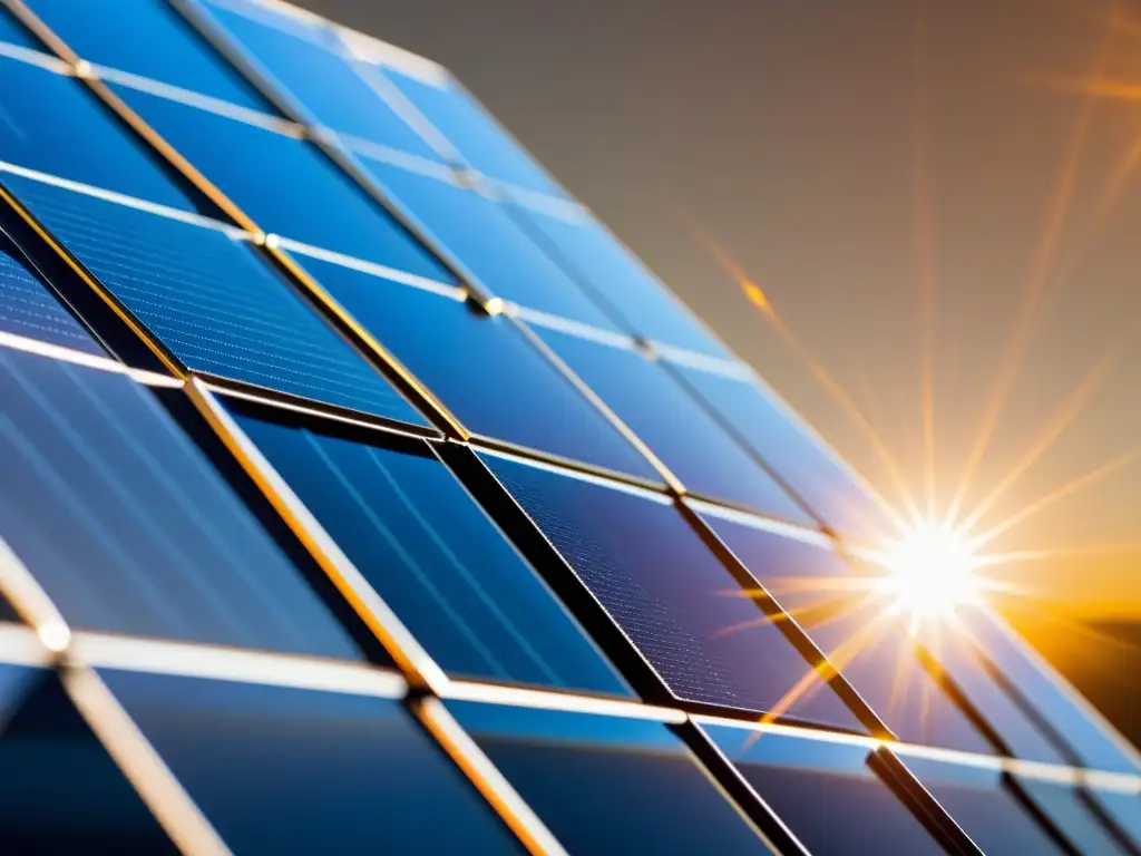 Un panel solar de vanguardia con nanotecnología para superar crisis energética, reflejando innovación y progreso en una ciudad sostenible