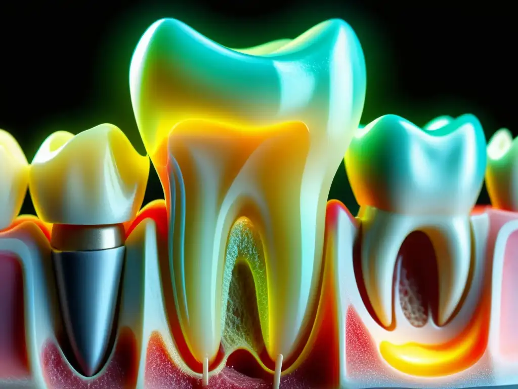 Proceso de regeneración dental con biotecnología, detalle en 8k de tratamiento dental avanzado y tecnología de vanguardia