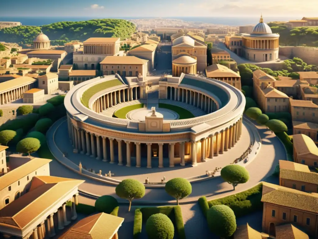 Reconstrucciones históricas con tecnología VR: detallada ciudad romana en 3D, con vida bulliciosa y arquitectura realista