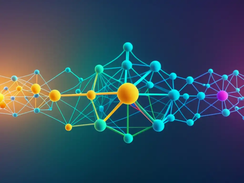 Una red futurista de nodos interconectados y líneas, representando la inteligencia artificial en la predicción de epidemias