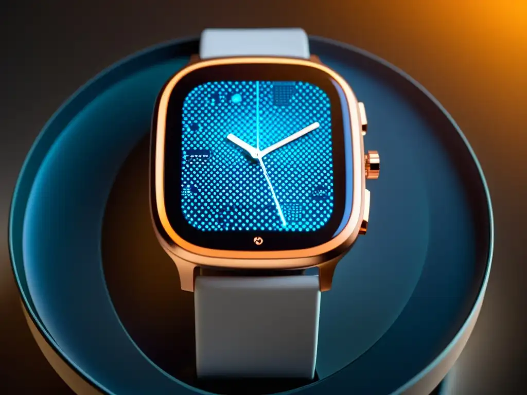 Smartwatch futurista con nanotecnología integrada Un reloj inteligente futurista con nanotecnología integrada en su diseño