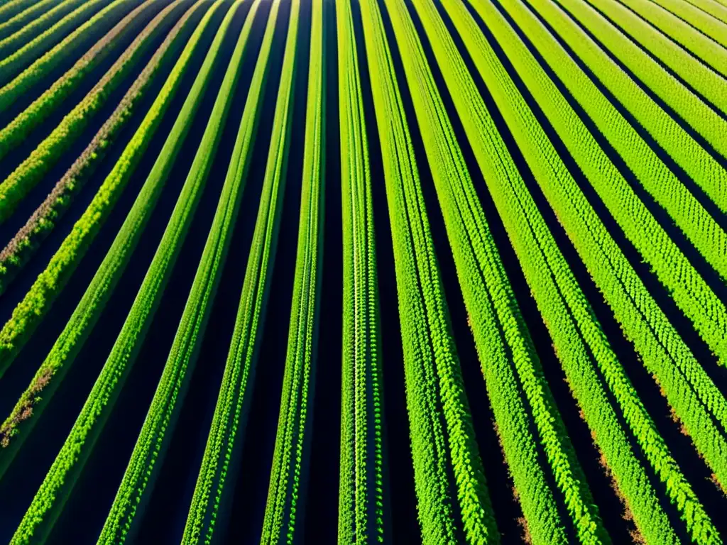 Robots en la gestión de cultivos: modernidad y precisión en el campo de vegetación verde brillante