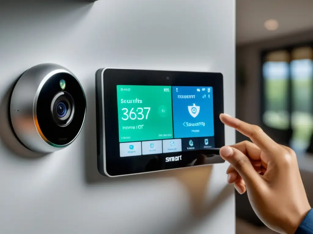 Un sistema de seguridad inteligente con dispositivos IoT integrados en un hogar moderno