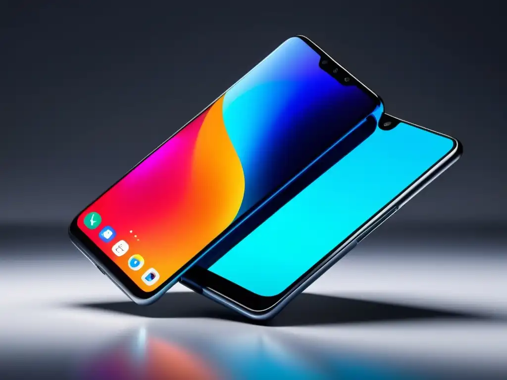 Smartphone flexible y plegable con diseño futurista y pantalla vibrante de alta resolución