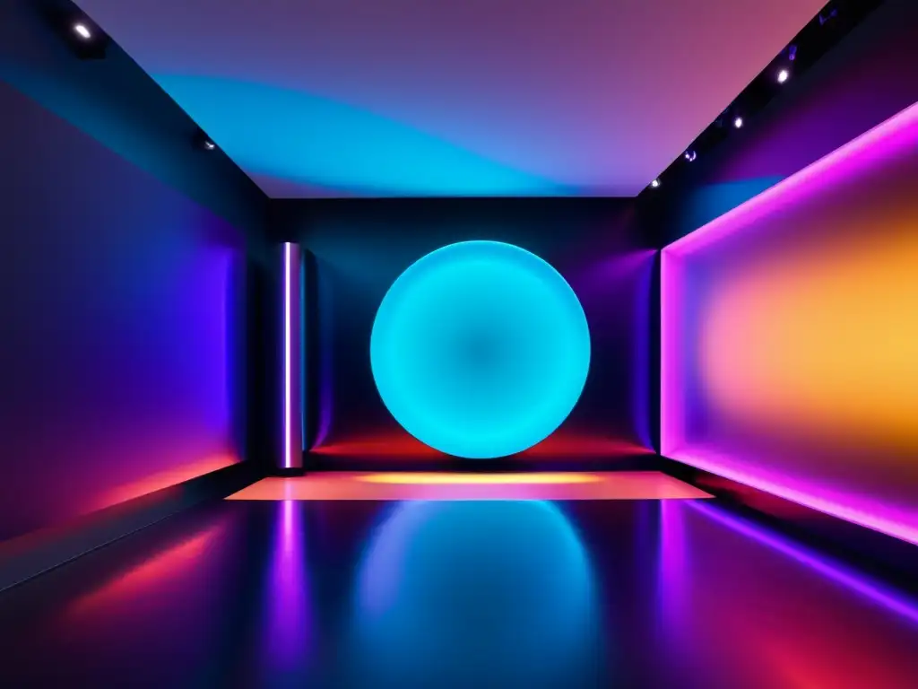 Vibrante instalación artística futurista con IoT en la expresión creativa