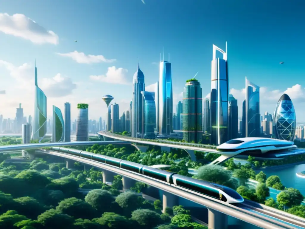 Vista de la ciudad futurista con bioingeniería para crear superhumanos