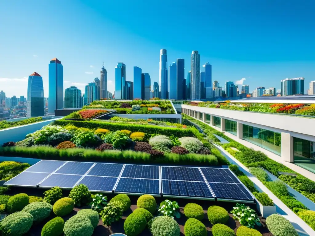 Vista de una ciudad moderna con integración de naturaleza y tecnourbanización beneficios medio ambiente