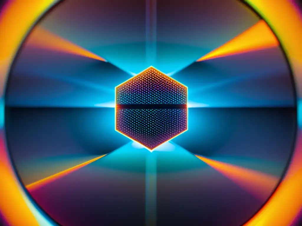 Un vistazo detallado a una celda solar de puntos cuánticos en energía atómica, con una disposición precisa de nanocristales capturando la luz